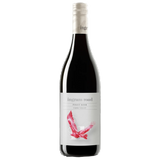 A bottle of Ingram Road Pinot Noir from Yarra Valley, featuring a dark glass bottle with a white label and a red bird illustration, set against a plain white background.