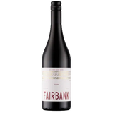 Wine bottle with 'Fairbank' label on a white background