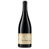 Wine bottle with 'Polperro' label on a white background