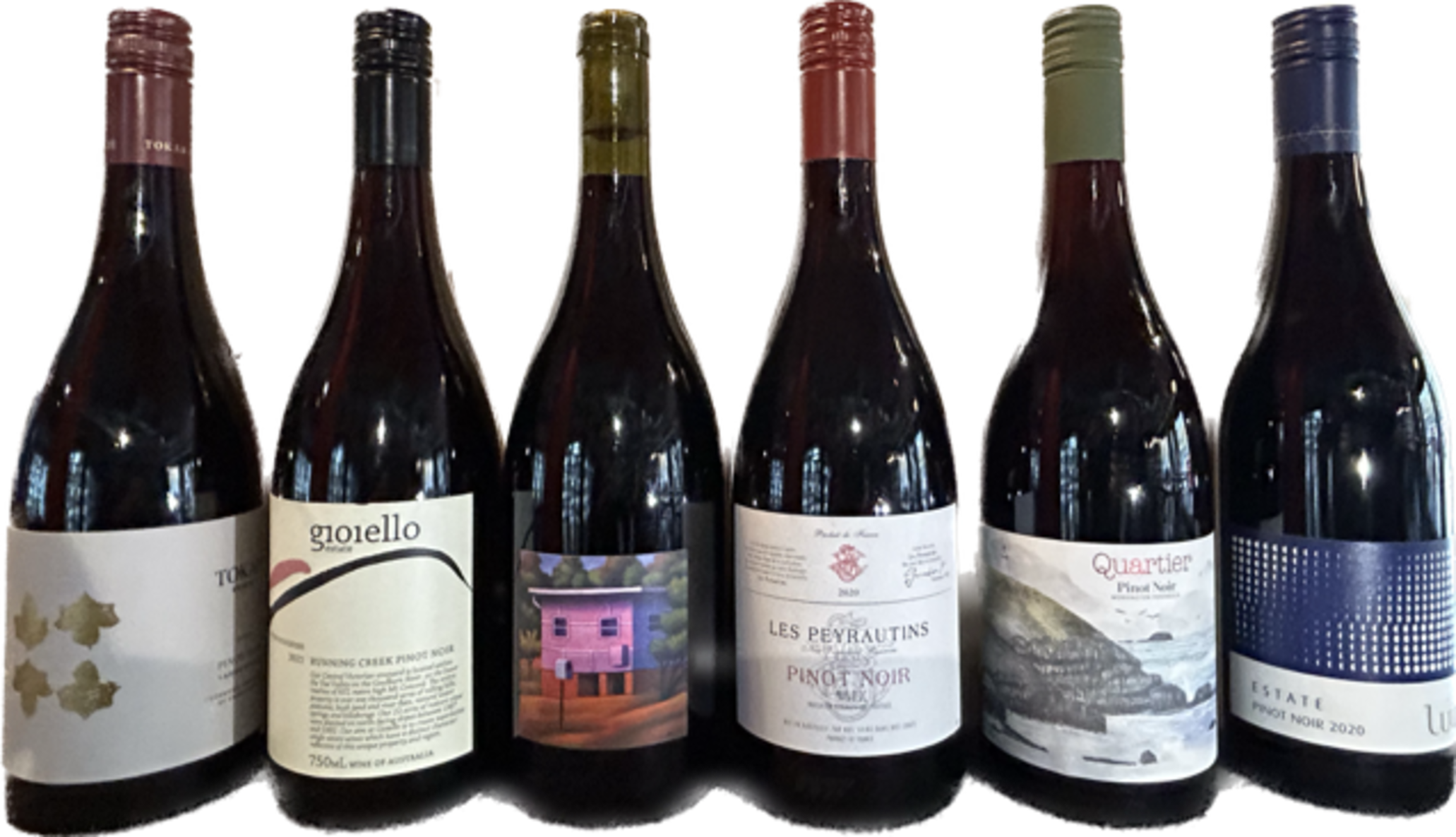 Variety of Pinot Noir wines collection pack