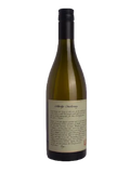 Wine bottle with a label on a white background