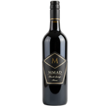 Wine bottle with 'MMAD' label on a white background