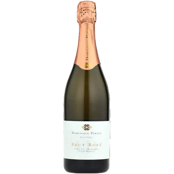 Bottle of Dom Pérignon Brut Rosé champagne on a white background