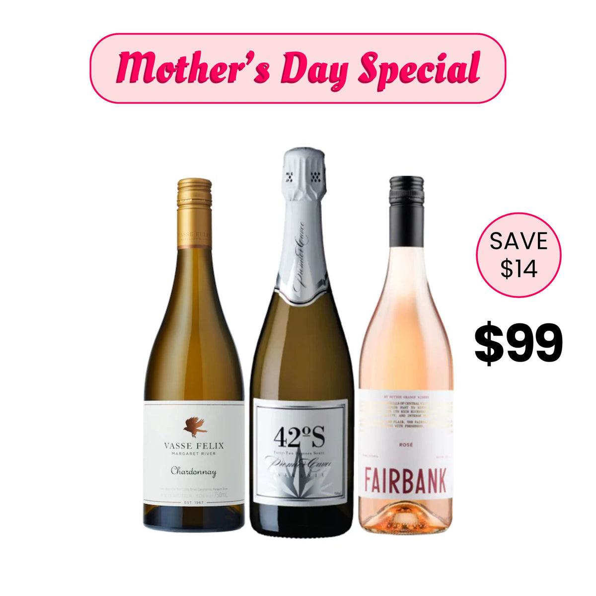 Mother’s Day Premium Gift Pack – Chardonnay, Sparkling & Rosé