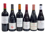 Collection of various wine bottles with labels on a white background