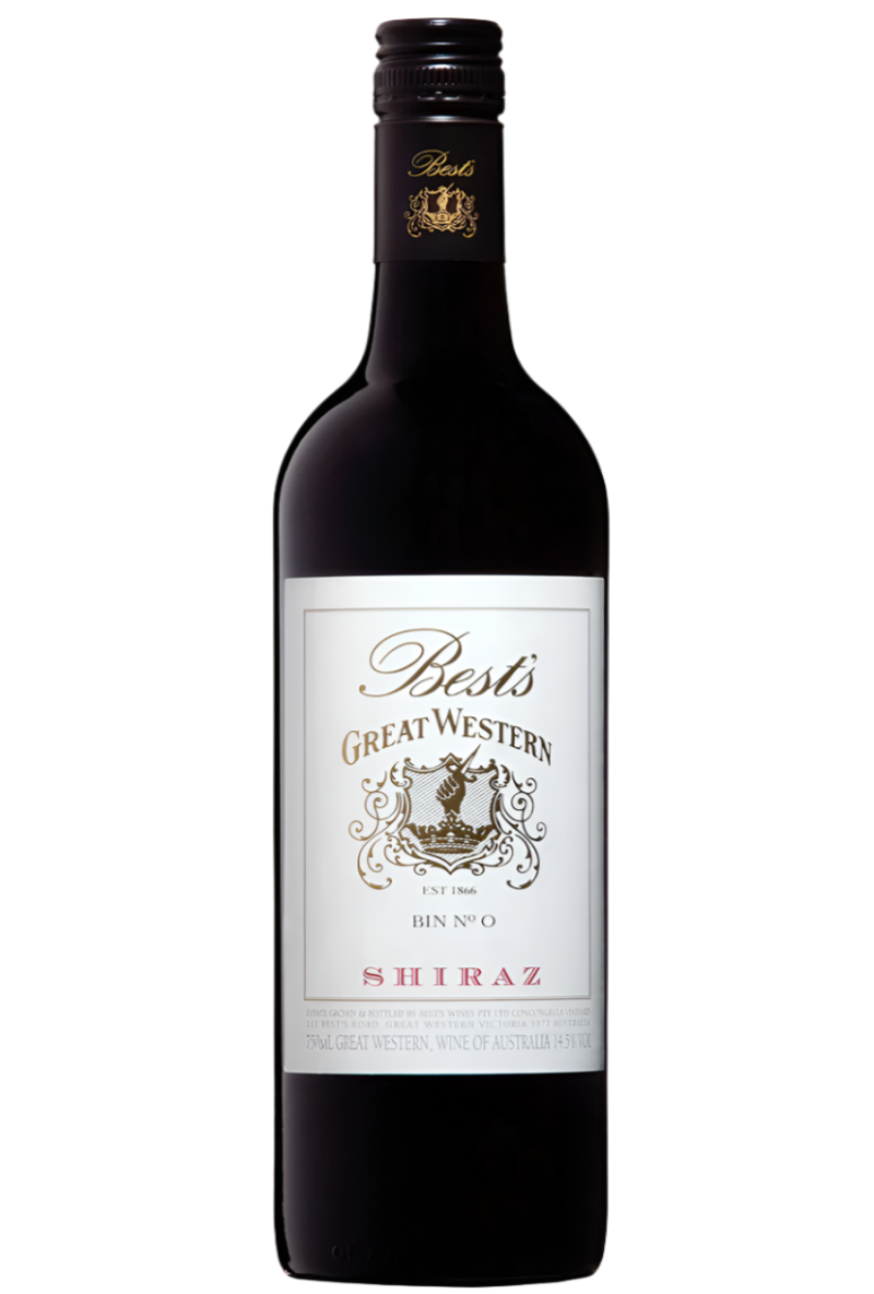 Best's Great Western Bin No. 0 Shiraz red wine bottle