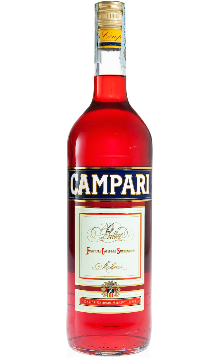 Bottle of Campari aperitivo liqueur