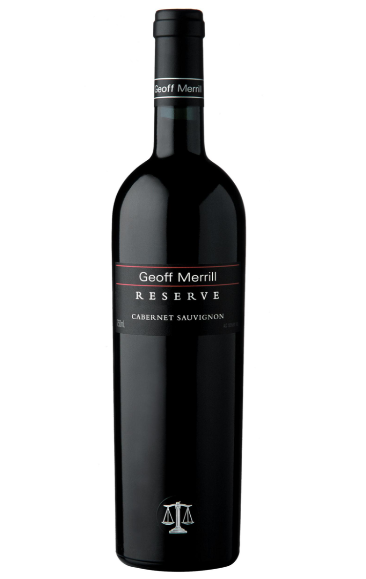 Geoff Merrill Reserve Cabernet Sauvignon, a full-bodied Australian red wine with intense dark fruit flavors, structured tannins, and a smooth, elegant finish.