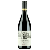 Wine bottle with label on a white background