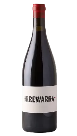 Wine bottle with 'Irrewarra' label on a white background