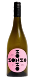 Wine bottle with a pink label featuring the brand 'Zonzo' on a white background