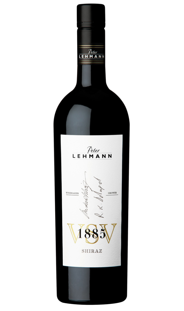Peter Lehmann VSV 1885 Barossa Valley Shiraz wine bottle, signifying a premium Australian red wine.