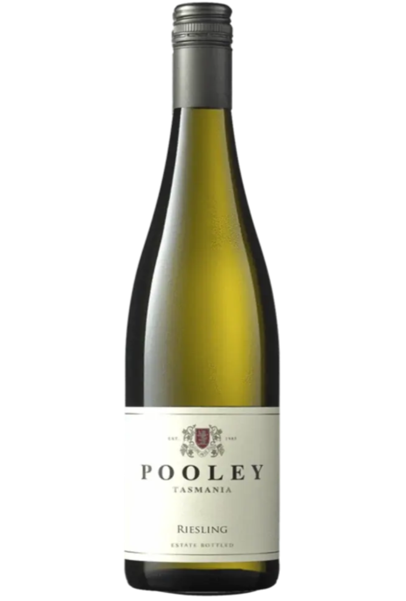 Pooley Tasmania Riesling white wine bottle, showcasing a crisp, cool-climate Australian Riesling from the Coal River Valley.