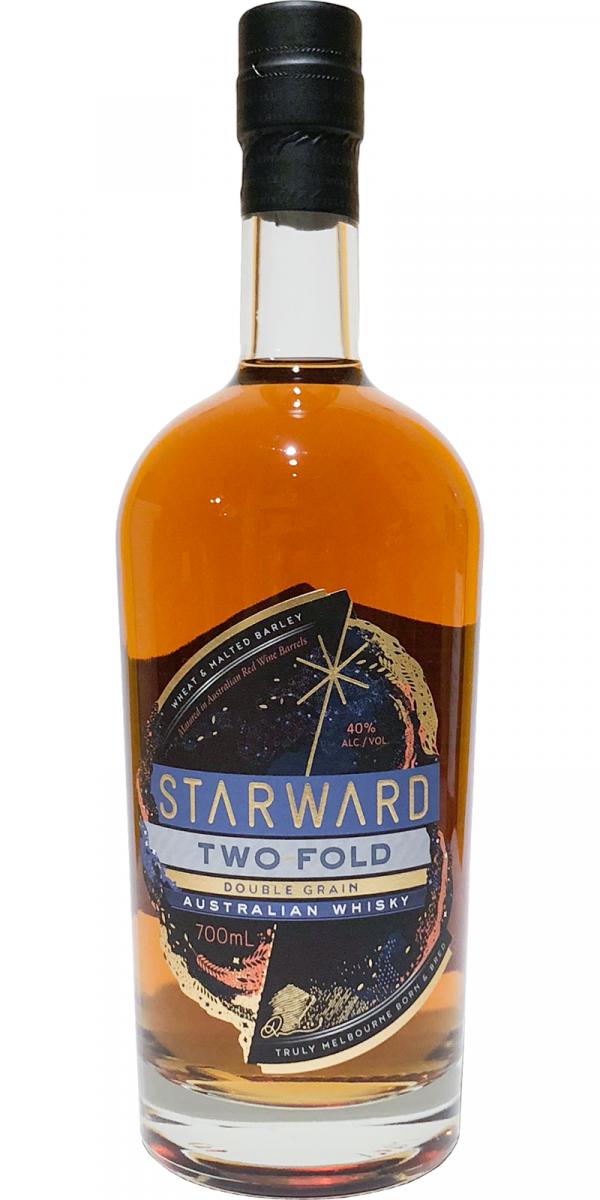 Starward Two-Fold Whisky, a double grain Australian whisky with smooth, well-balanced flavors, ideal for sipping or cocktails.
