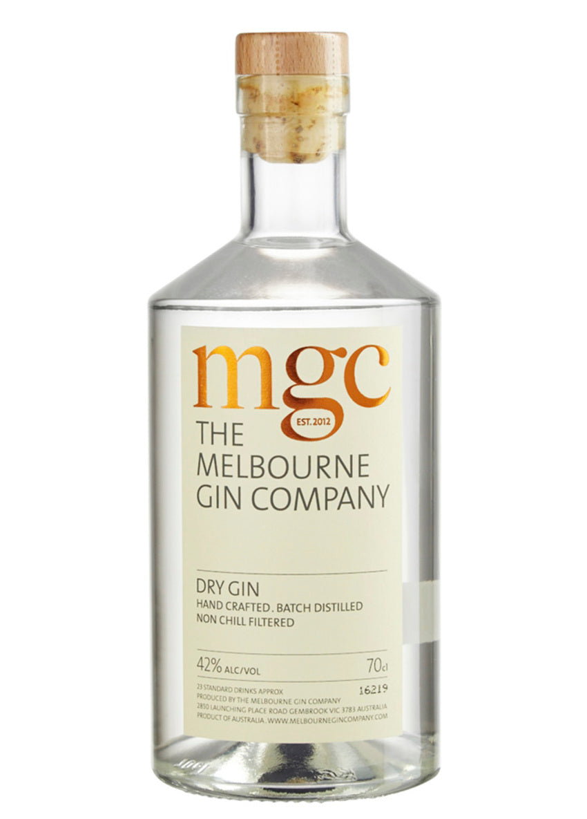Bottle of The Melbourne Gin Company Dry Gin, a handcrafted Australian gin with balanced botanicals and a crisp, refreshing taste.